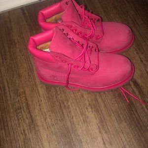 Pink Kids Timberlands